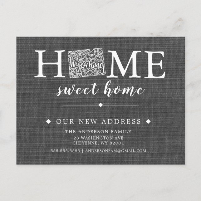 WYOMING State Moving Announcement Post Card (Front)