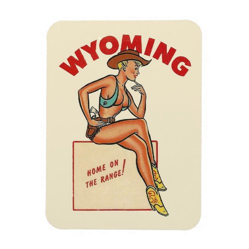Wyoming State Pin Up Girl _ Flexible  Magnet