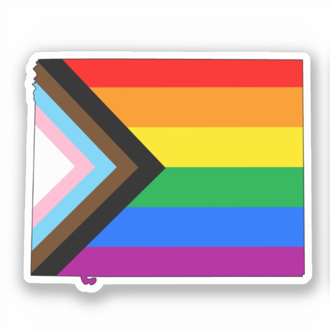 Wyoming State Pride LGBTQ Progress Pride Sticker (Front)