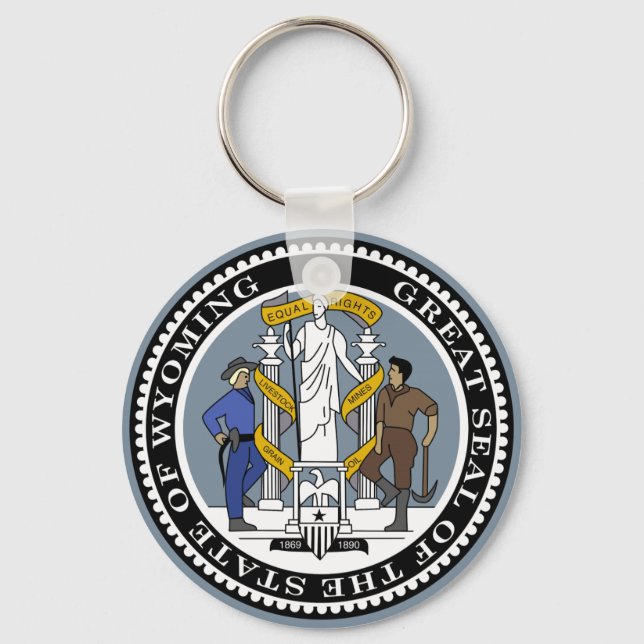Wyoming State Seal Keychain (Front)
