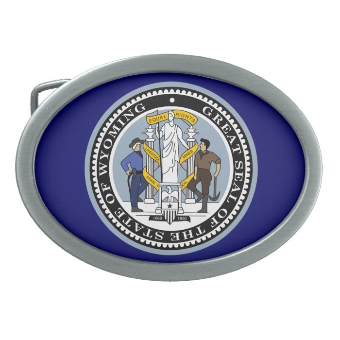 Wyoming State Seal Oval Belt Buckles