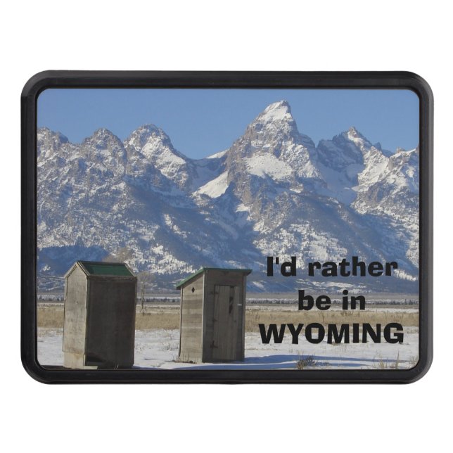 Wyoming Tetons Outhouse Tow Hitch Cover (Front)