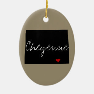 Wyoming Town Ceramic Ornament