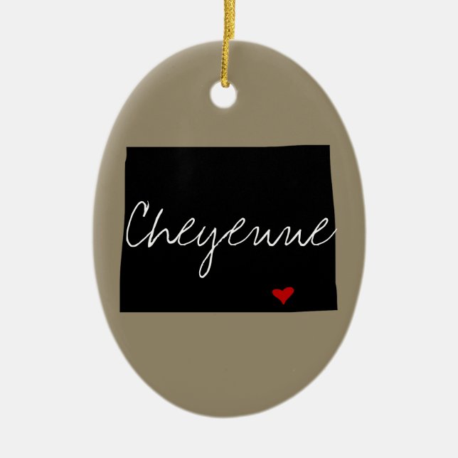 Wyoming Town Ceramic Ornament (Front)