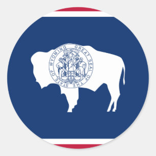 Wyoming, United States flag Classic Round Sticker