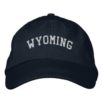 Wyoming Usa  Embroidered Basic Cap Navy Blue by Americanliberty at Zazzle