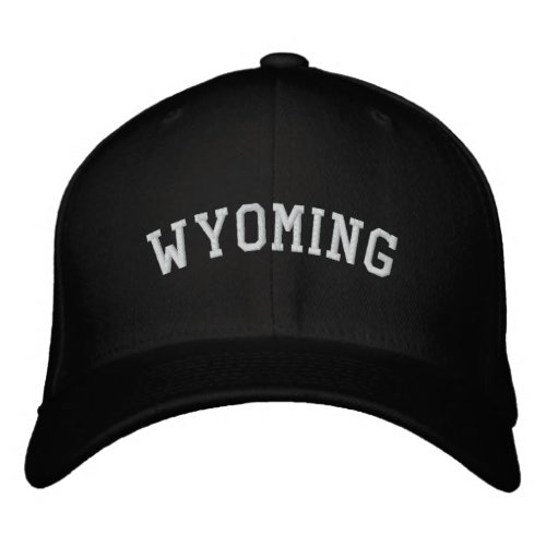 Wyoming USA Embroidered Wool Cap Black