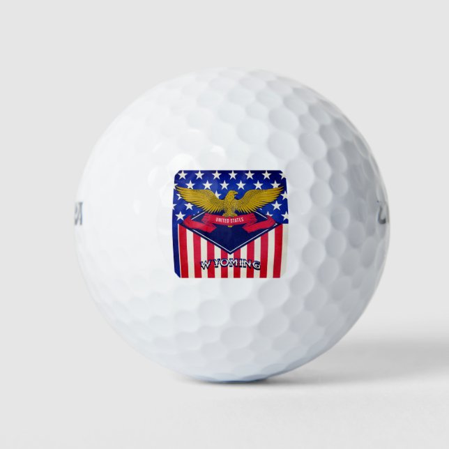 Wyoming USA Flag Golf Balls (Front)