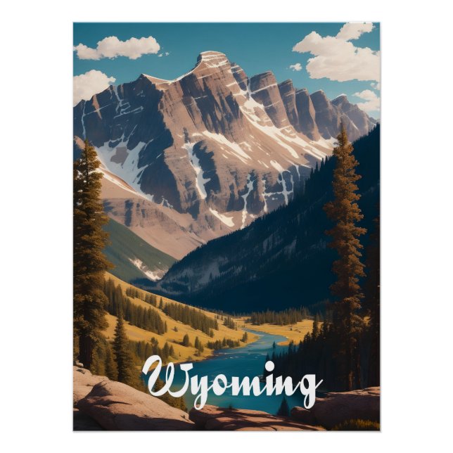 Wyoming USA Travel Poster (Front)