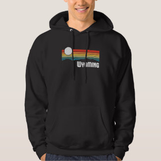 Wyoming Vintage Sunset 80s Retro Summer State USA Hoodie