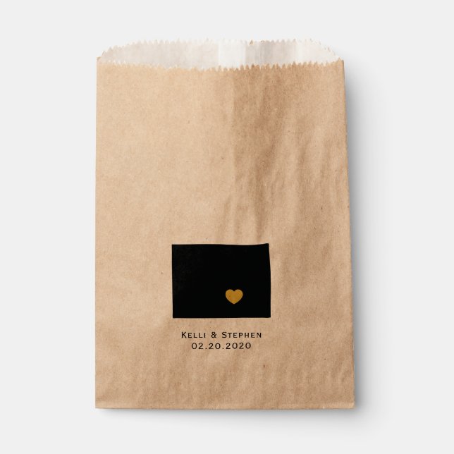 Wyoming Wedding Favor Treat Sacks, Gift Bags (Front)
