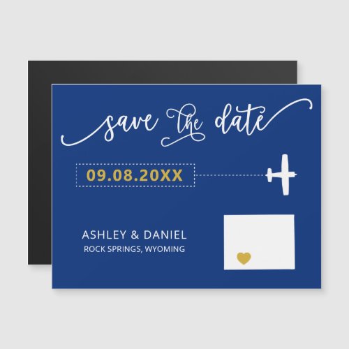 Wyoming Wedding Save the Date Card Map Magnetic Invitation