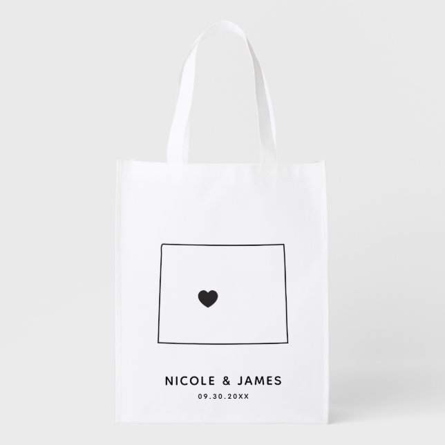 Wyoming Wedding Welcome Bag Map Tote (Front)