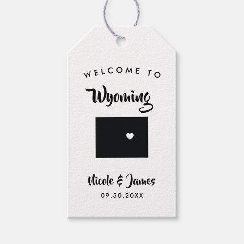 Wyoming Wedding Welcome Bag Tags Map Gift Tags