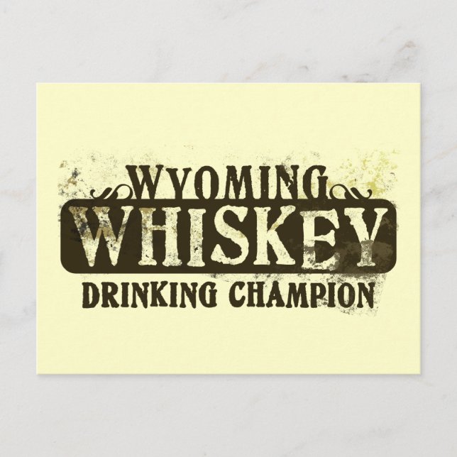 Wyoming Whiskey Drinking Champion Postcard (Front)