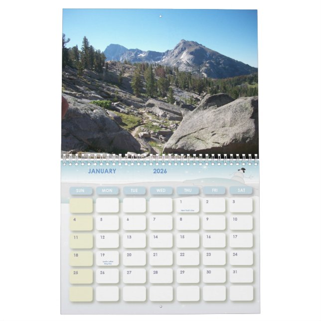 Wyoming Wind Rivers Mountain Rang Calendar (Jan 2026)