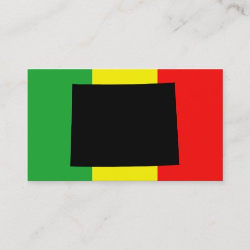 Customizable Wyoming with Rasta Colors Business Card Template