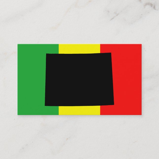 Wyoming with Rasta Colors Business Card (Front)