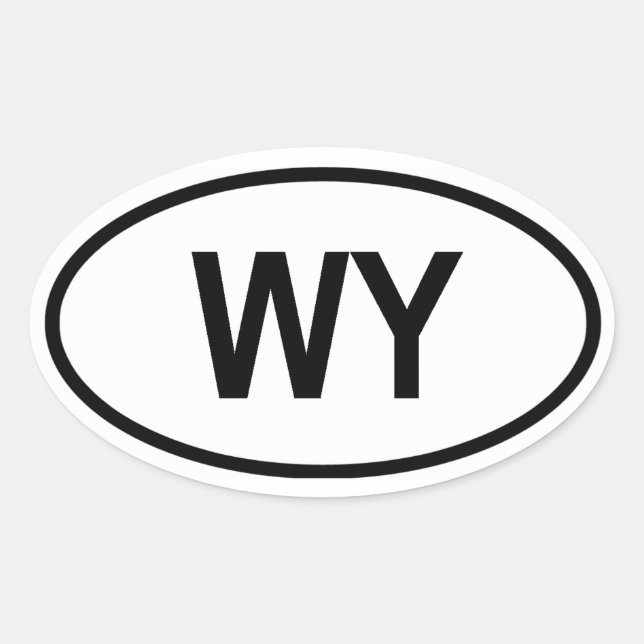 Wyoming "WY" Oval Sticker (Front)