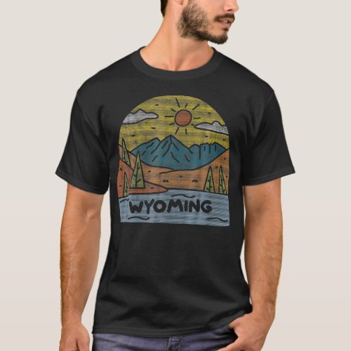 Wyoming WY The Cowboy State National Parks Retro T T_Shirt