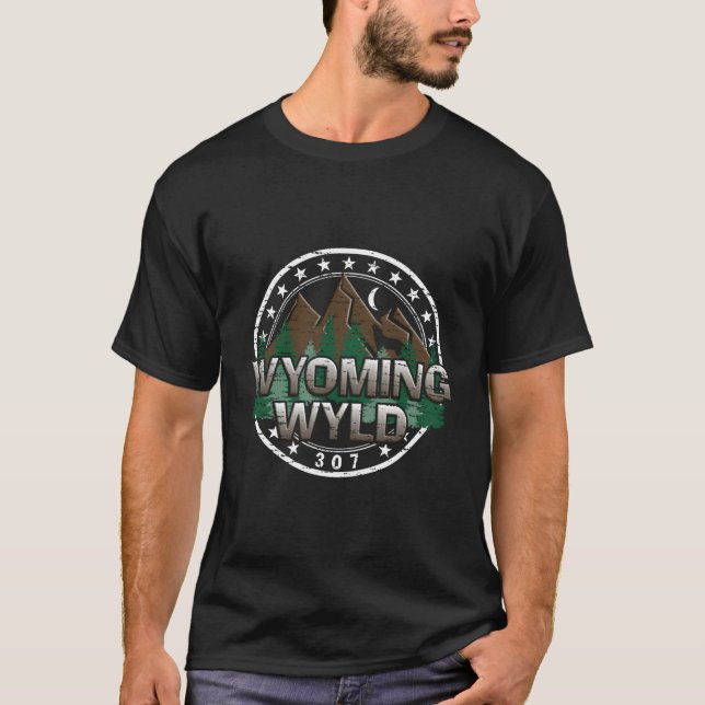 Wyoming Wyld Area Code 307 - Wy Wildlife T-Shirt (Front)