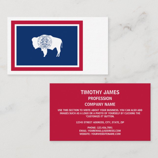 Wyomingite Flag, Flag of Wyoming Business Card (Front/Back)