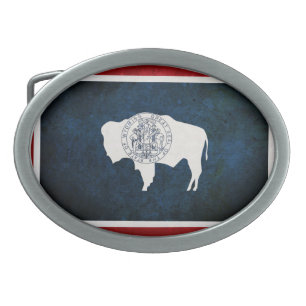 Wyomingite Flag Oval Belt Buckle
