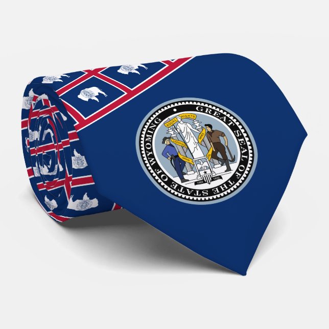 Wyomingite Flag & Seal, Flag of Wyoming Neck Tie (Rolled)