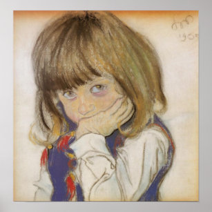 Póster for Sale con la obra «Una niña con un sombrero azul (1895) de  Stanisław Wyspiański» de sunny-007