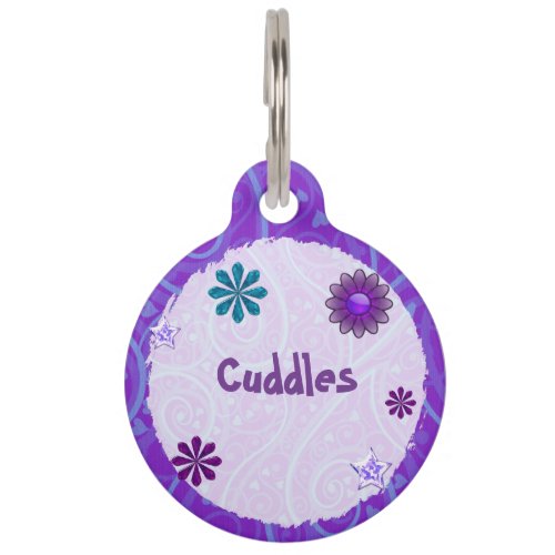 Wysteria Jeweled 3D PERSONALIZED Pet ID Tag