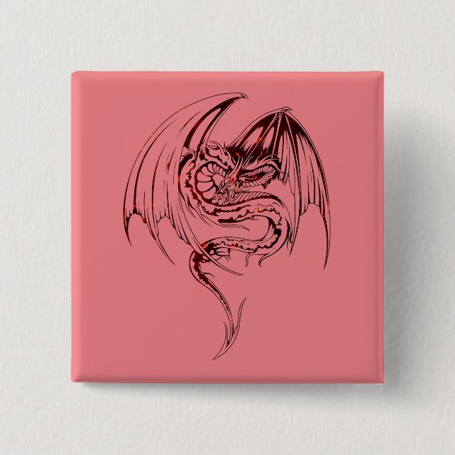 Wyvern Dragon Are Fantasy Mythical Creatures Button (Front)