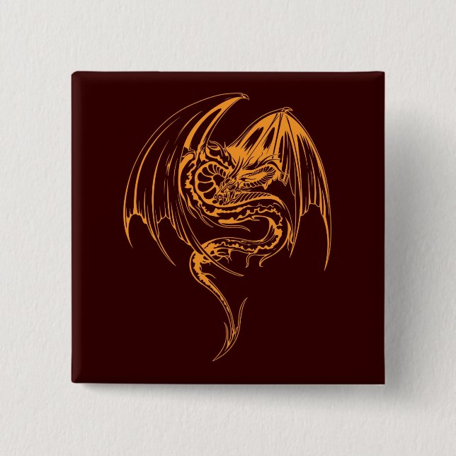 Wyvern Dragon Are Fantasy Mythical Creatures Button (Front)