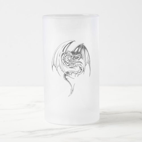 Wyvern Dragon Are Fantasy Mythical Creatures Frosted Glass Beer Mug