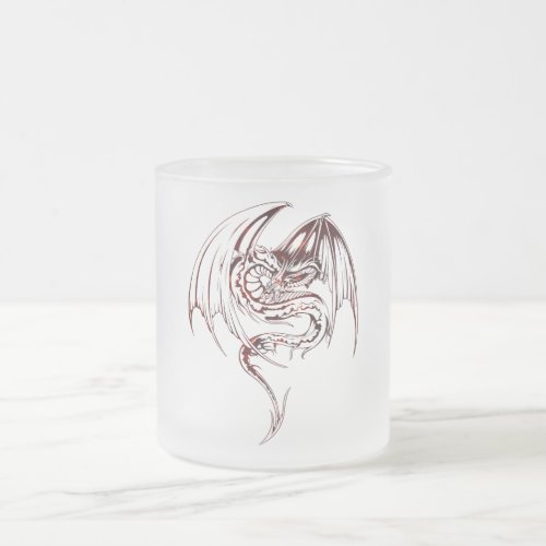 Wyvern Dragon Are Fantasy Mythical Creatures Frosted Glass Coffee Mug
