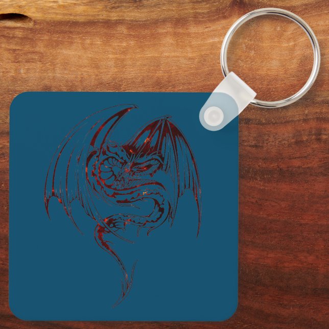 Wyvern Dragon Are Fantasy Mythical Creatures Keychain (Back)