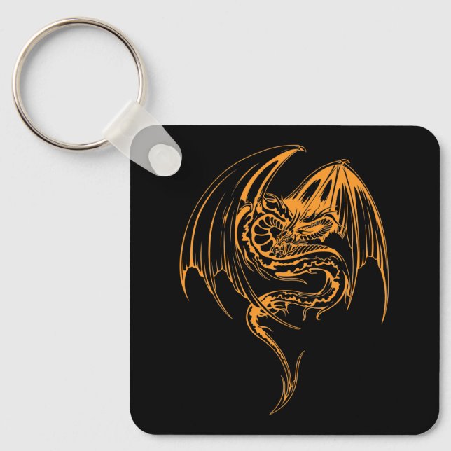 Wyvern Dragon Are Fantasy Mythical Creatures Keychain (Front)