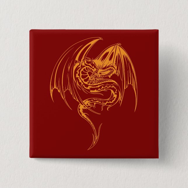 Wyvern Dragon Are Fantasy Mythical Creatures Pinba Button (Front)