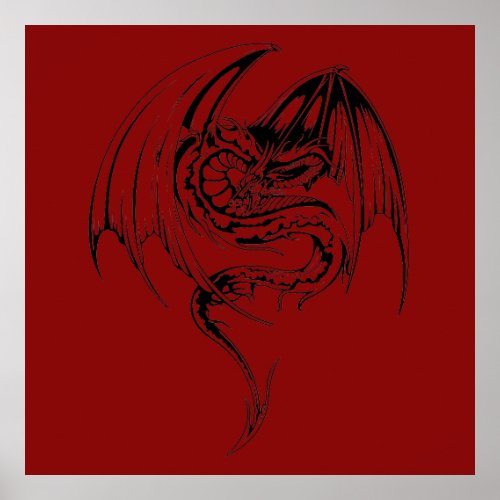 Wyvern Dragon Are Fantasy Mythical Creatures Poste Poster