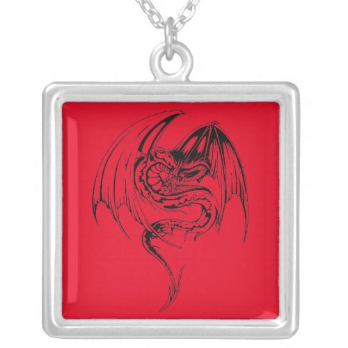 Wyvern Dragon Are Fantasy Mythical Creatures Silver Plated Necklace