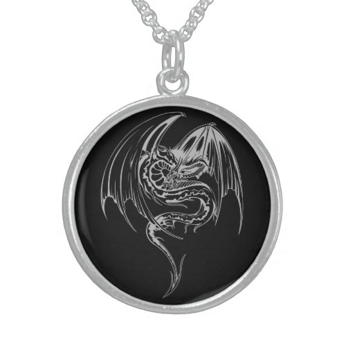 Wyvern Dragon Are Fantasy Mythical Creatures Sterling Silver Necklace