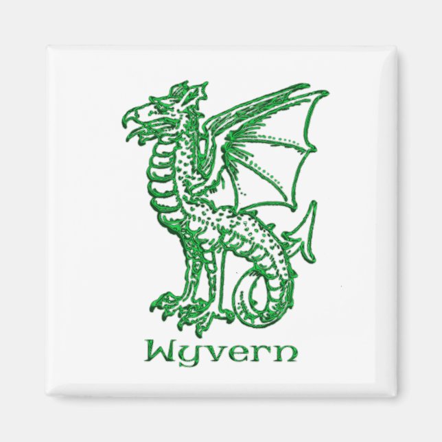 Wyvern medieval heraldry magnet (Front)
