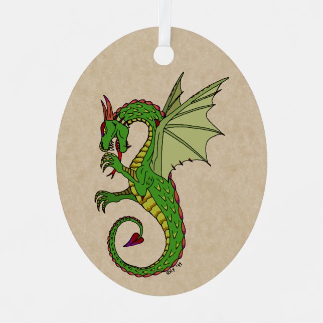Wyvern Metal Ornament (Front)