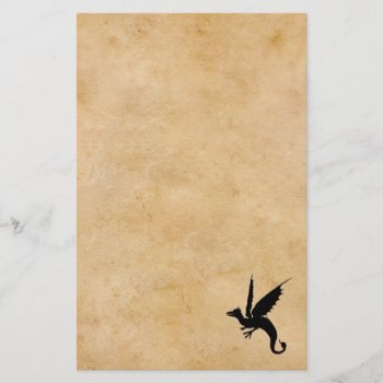 Wyvern On Old Parchment Stationery by BluePress at Zazzle