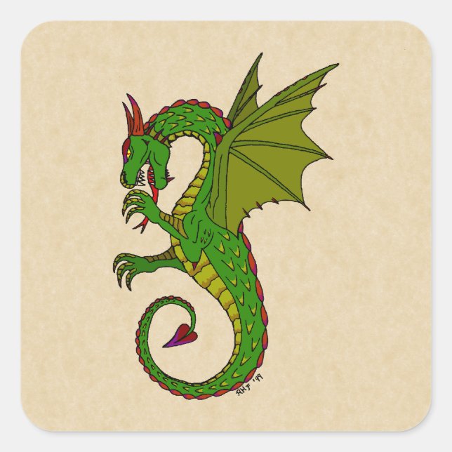 Wyvern Square Sticker (Front)