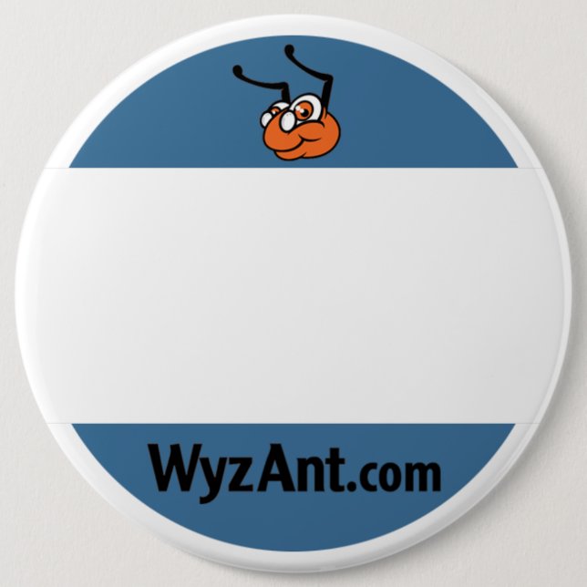 WyzAnt Tutor Name Tag Pinback Button (Front)