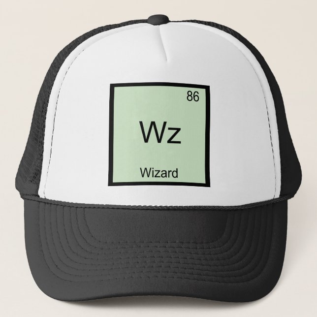 Wz - Wizard Funny Element Chemistry Symbol T-Shirt Trucker Hat (Front)