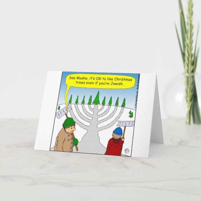 x04 Jews like Christmas too - cartoon Holiday Card (Front)