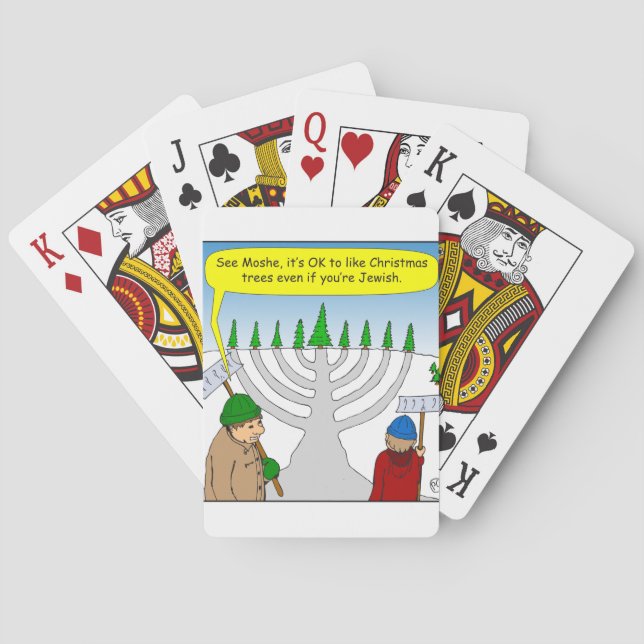 x04 Jews like Christmas too - cartoon Poker Cards (Back)