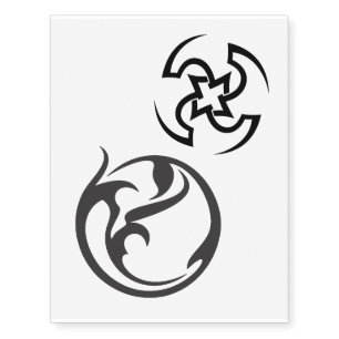 x2 tribal temporary tattoo