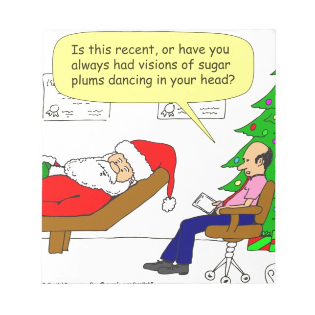 x30 Santa talks to his therapist - Cartoon Notepad (Front)